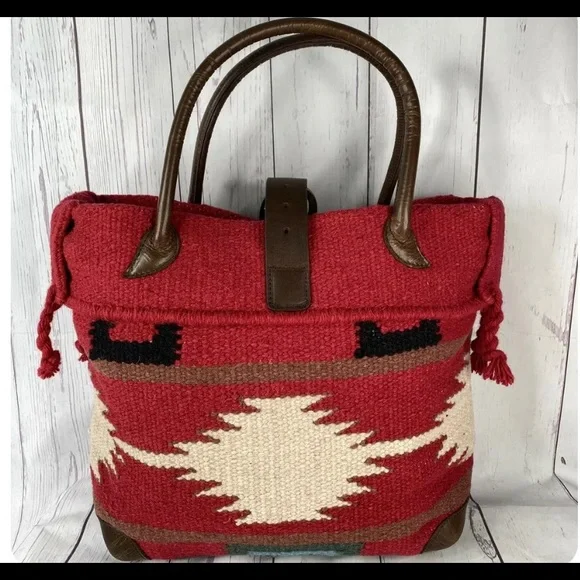 Sundance Catalog AmeriLeather Navajo Inspired Tote Bag Laptop Bag - Picture 2 of 4